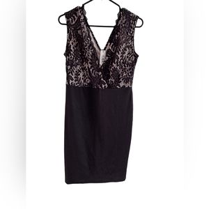 CBR Exclusive Selection sleeveless zip back black dress. Lace top NWT. L…